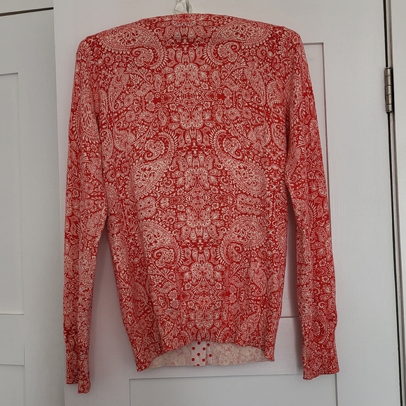 Lands End cotton paisley cardigan - Picture 3 of 7